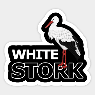 jz.birds White Stork Bird Watching Design Sticker